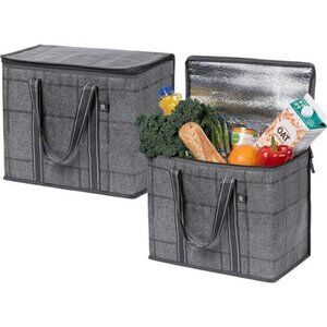 2 Pack Cooler Bag & Insulated Grocery Bags for Food Delivery,Collapsible Cooler